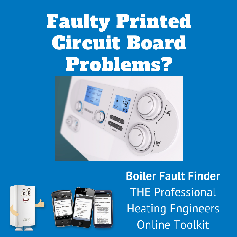Faulty printed circuit board (hot water side) 1 faulty printed circuit board problems